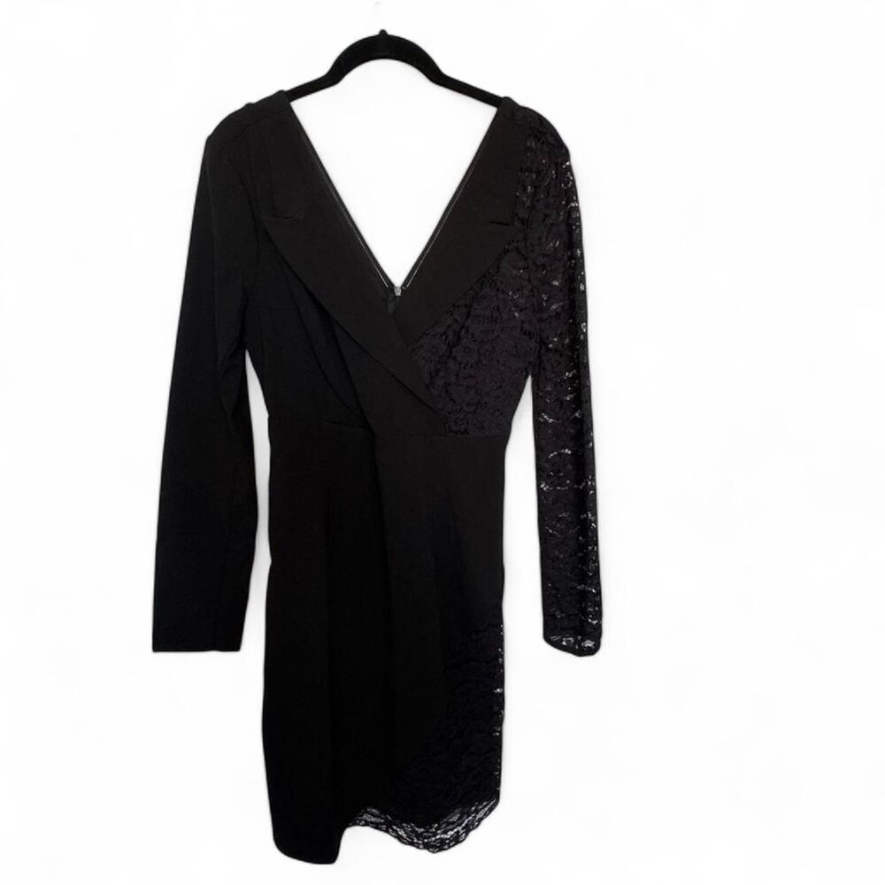 Venus Women's Black Lace Knee Length Dress